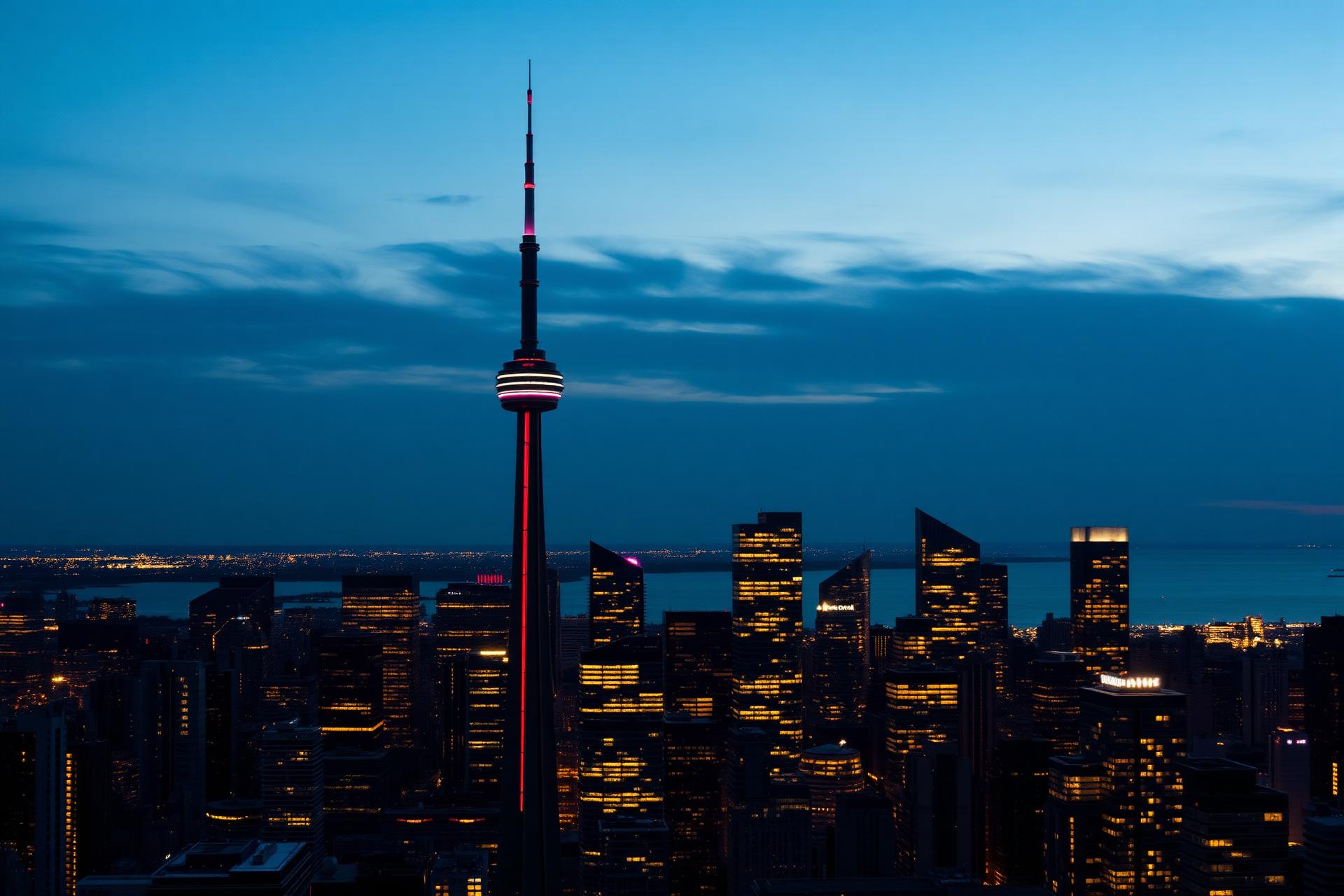 Toronto skyline at dusk